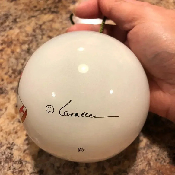 Vintage Christmas Glass ball Ornament Signed Loralle - Picture 4 of 5